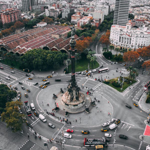 Ein Kreisverkehr in Frankreich